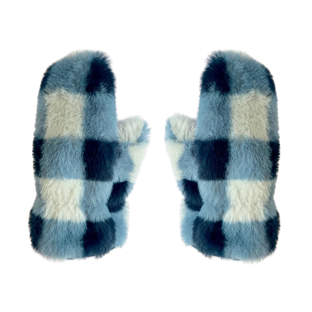 Blue Checkered Mittens