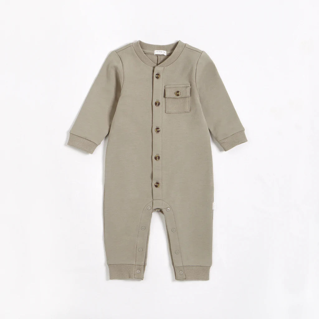 Forest Sage Terry Playsuit Forest Sage Terry Playsuit