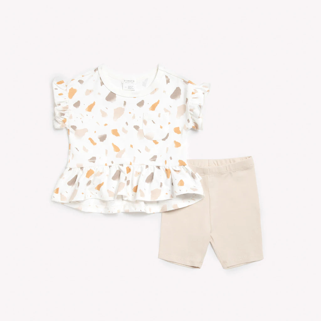 Terrazzo 2 Piece Outfit Set - Golden