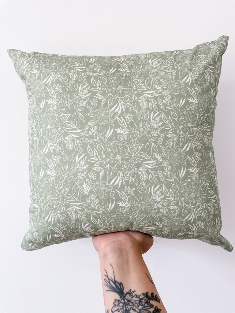 Sage Floral Pillow