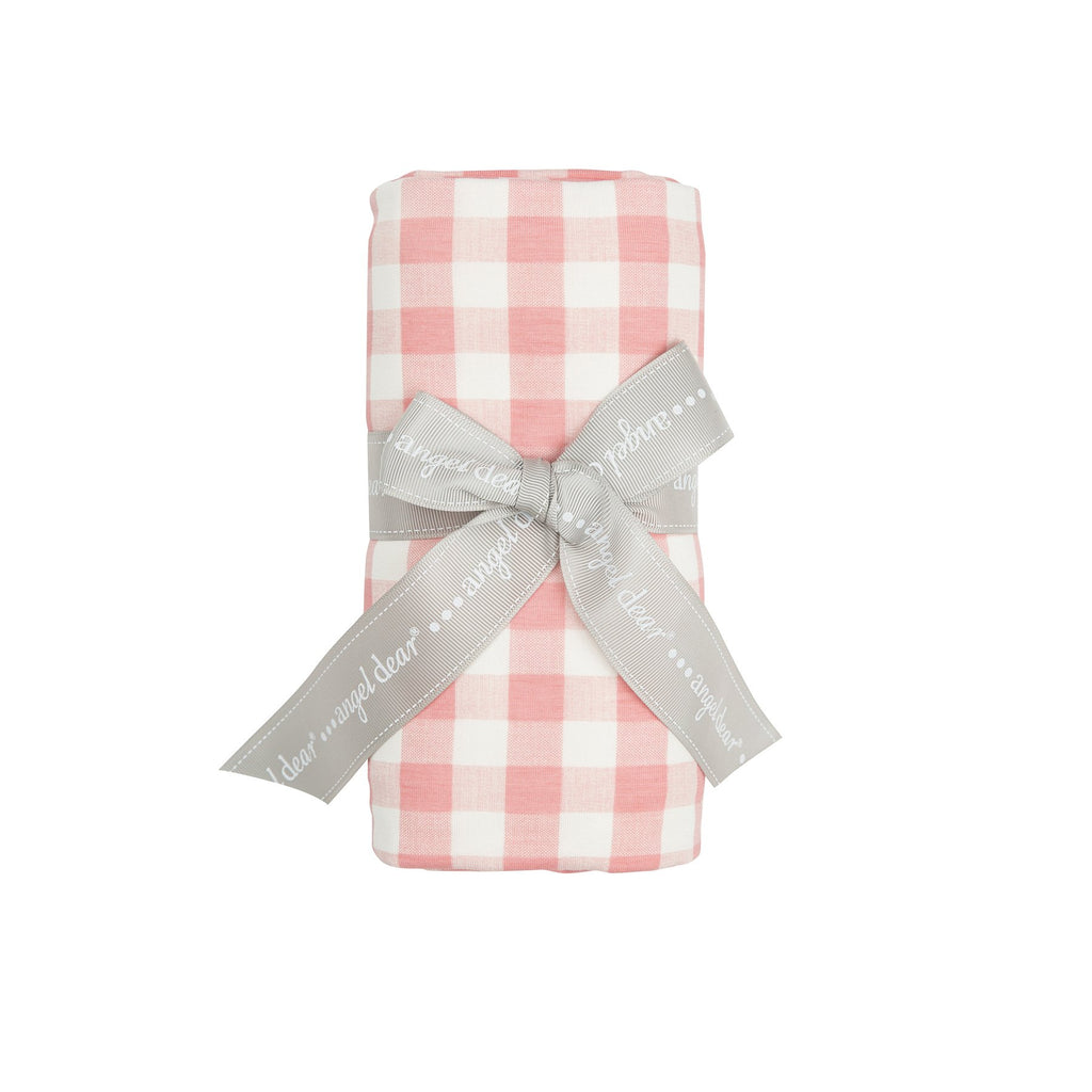 Pink Gingham Bamboo Swaddle