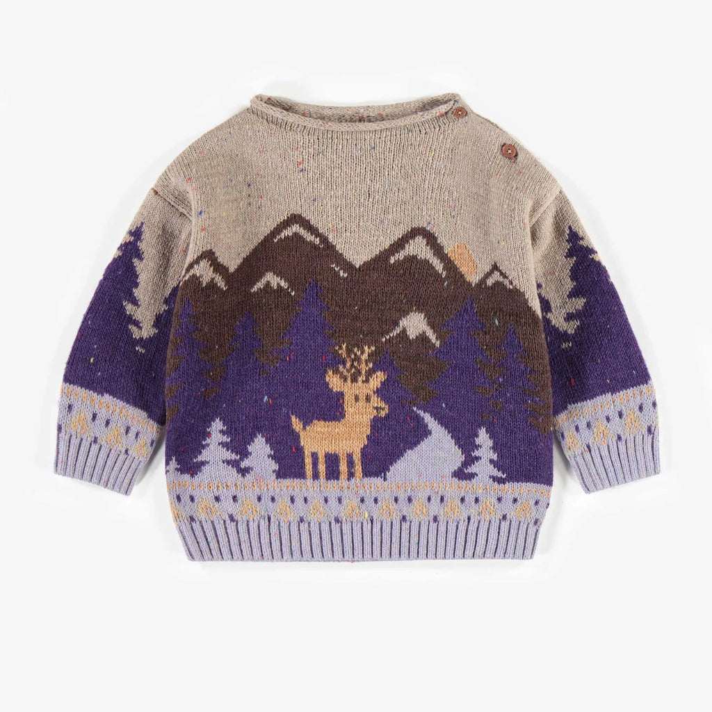 Vintage Confetti Knit Sweater - Purple