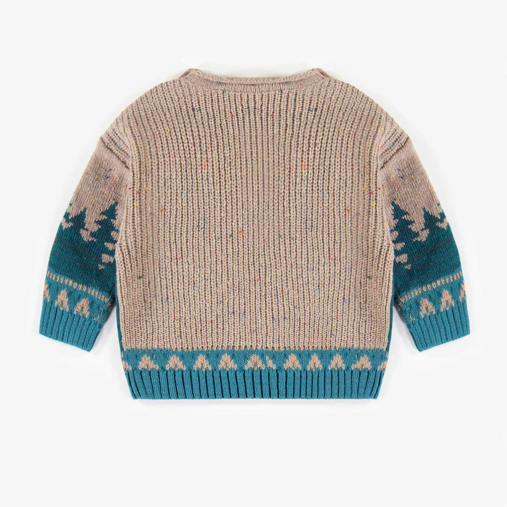 Vintage Confetti Knit Sweater - Teal