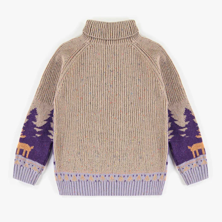 Vintage Confetti Knit Sweater - Purple
