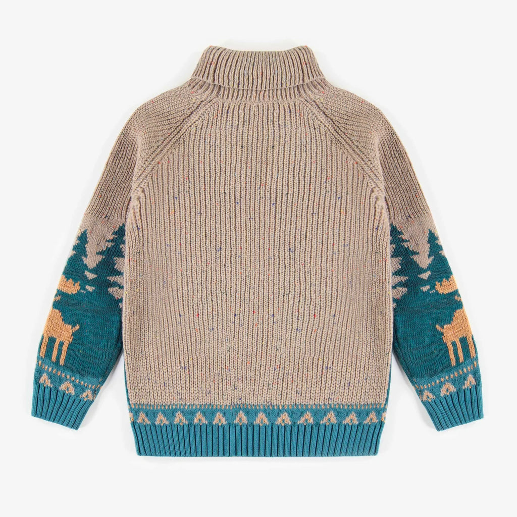 Vintage Confetti Knit Sweater - Teal