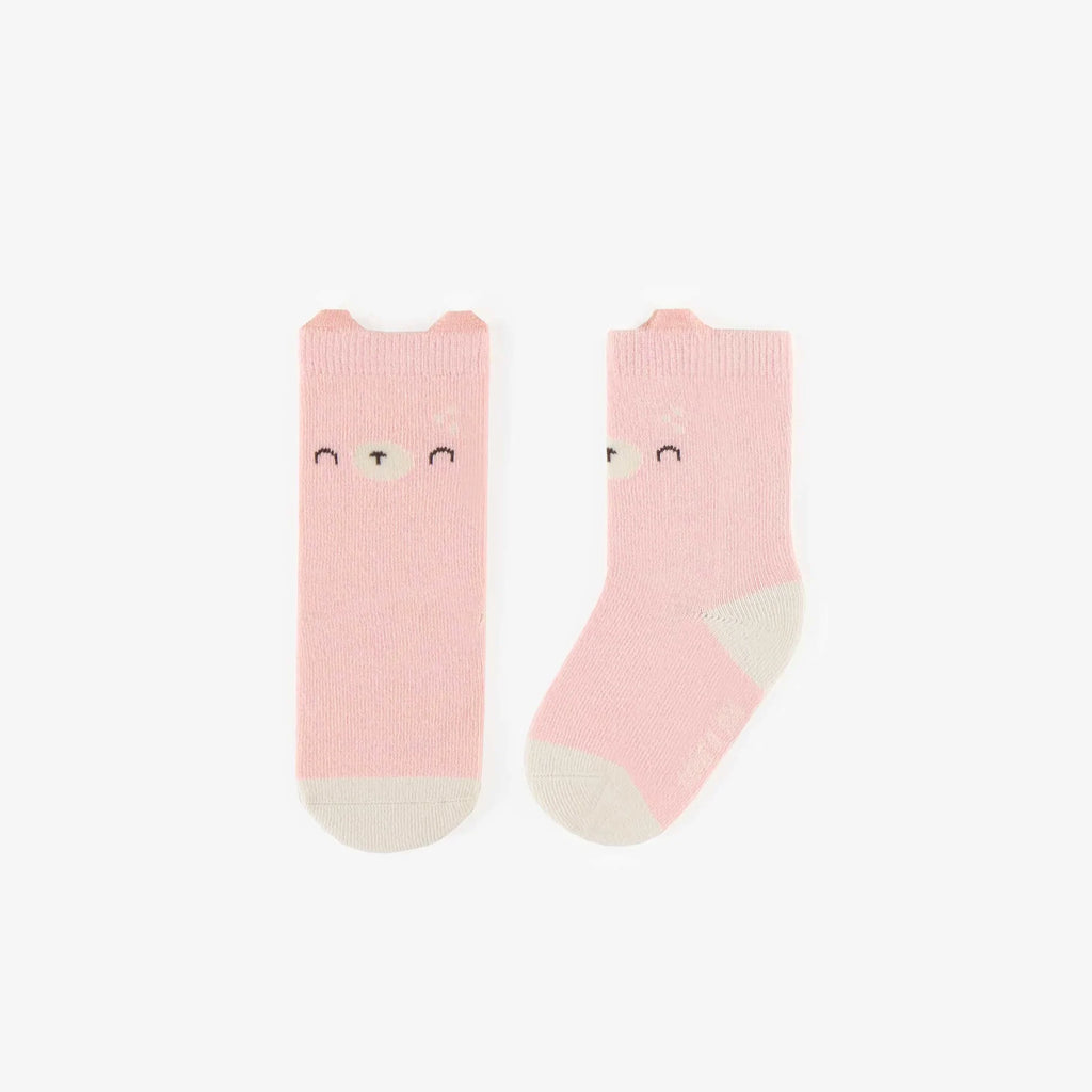 Bear Stretchy Socks - Pink