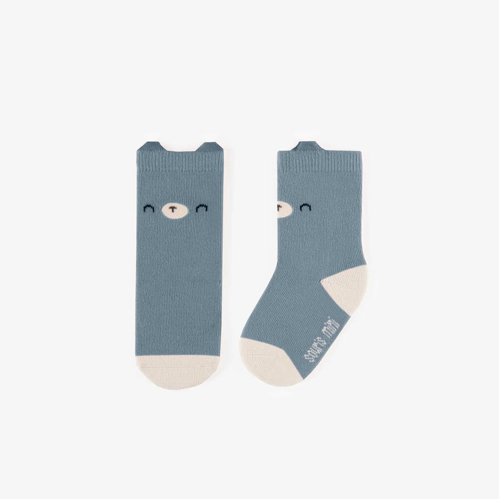 Bear Stretchy Socks - Blue