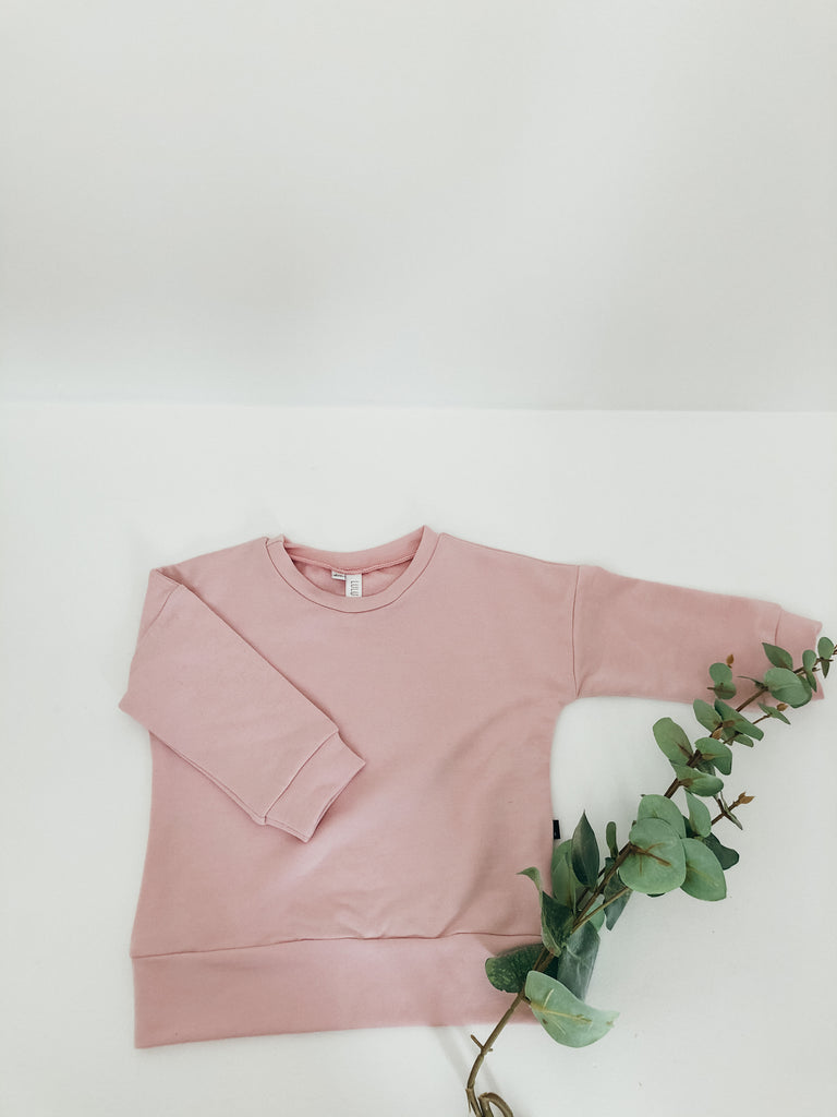 Soft Tunic Sweatshirt - Blush Pink