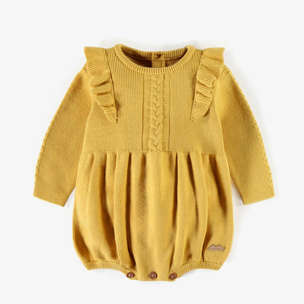Yellow Knitted One-Piece | Little Bee Boutique
